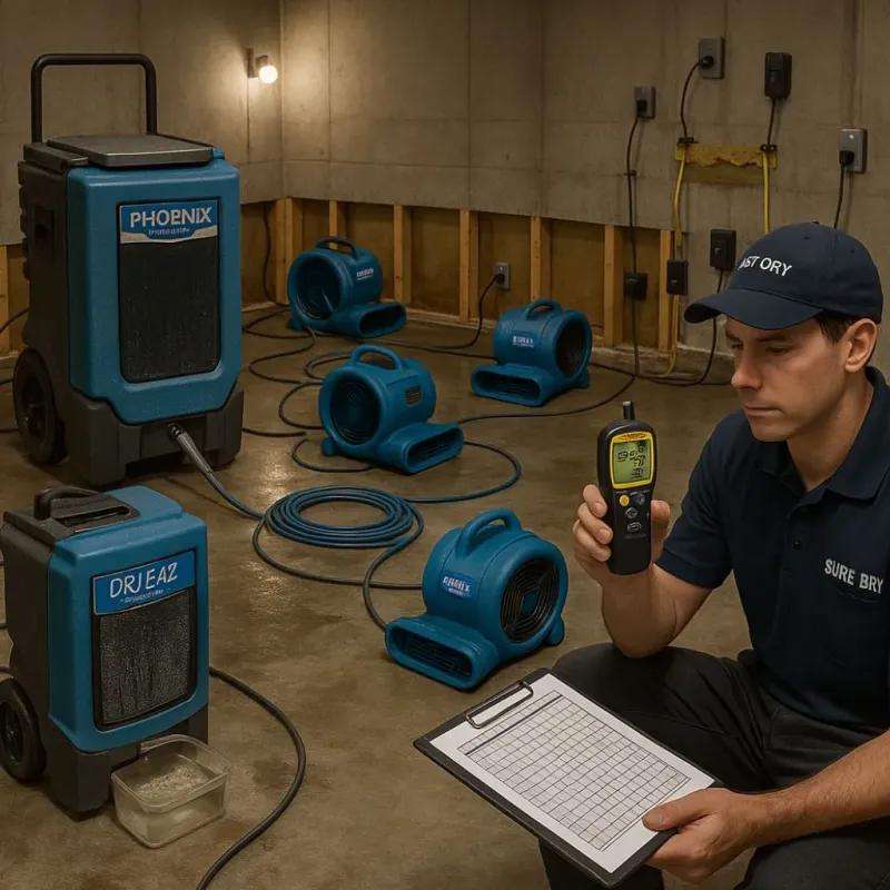 Structural Drying and Dehumidification process in Columbia City, IN